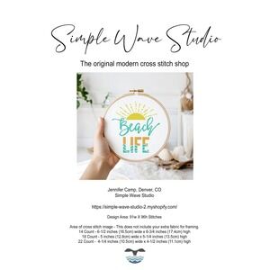 Beachy‎ Beach Life Counted Cross Stitch Pattern